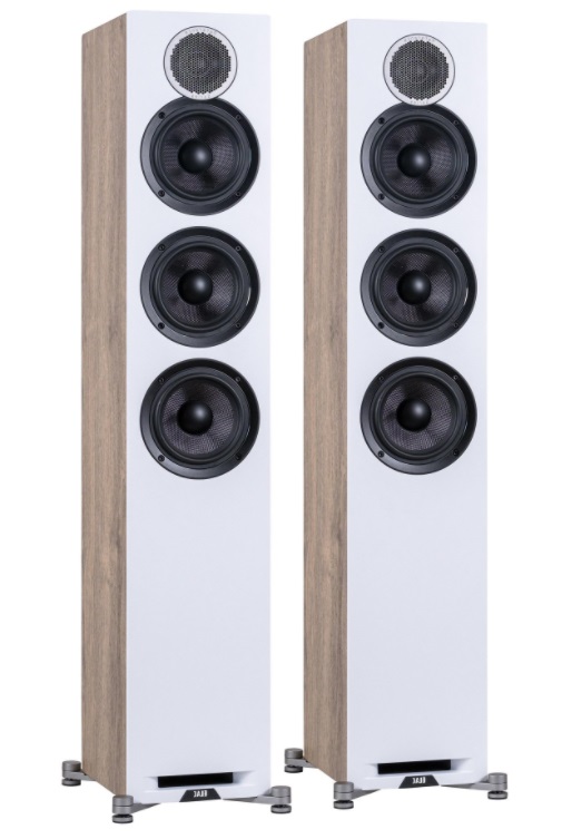 Elac Debut Reference DFR52 lattiakaiutinpari, valkoinen/puu Elac Debut Reference DFR52 lattiakaiutinpari, valkoinen/puu