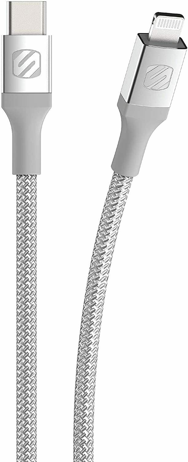 Scosche StrikeLine™ Premium USB-C/Lightning latausjohto valkoinen, 2.4 m Scosche StrikeLine™ Premium USB-C/Lightning latausjohto valkoinen, 2.4 m