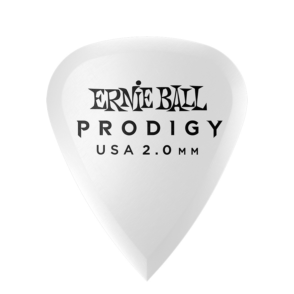 Ernie Ball EB-9202 Standard Prodigy 2.0mm 6-pack plektrat, valkoinen Ernie Ball EB-9202 Standard Prodigy 2.0mm 6-pack plektrat, valkoinen