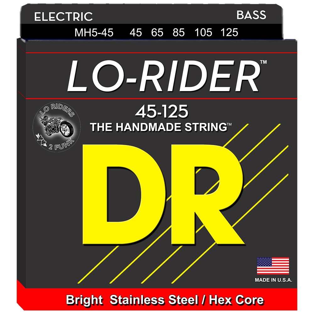 DR Strings Lo-Rider MH5-45 5-kielisen sähköbasson kielisarja, 045-125 DR Strings Lo-Rider MH5-45 5-kielisen sähköbasson kielisarja, 045-125