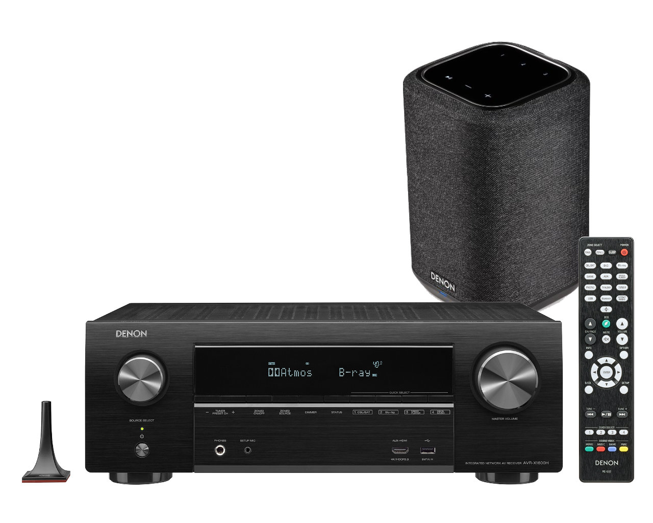 Denon monihuonepaketti AVR-X1600H + Home 150 kaiutin, musta Denon monihuonepaketti AVR-X1600H + Home 150 kaiutin, musta
