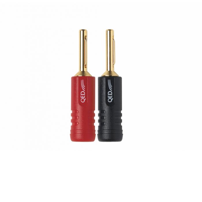 QED Screwloc ABS 4mm Plug 2RED 2BLK QED Screwloc ABS 4mm Plug 2RED 2BLK