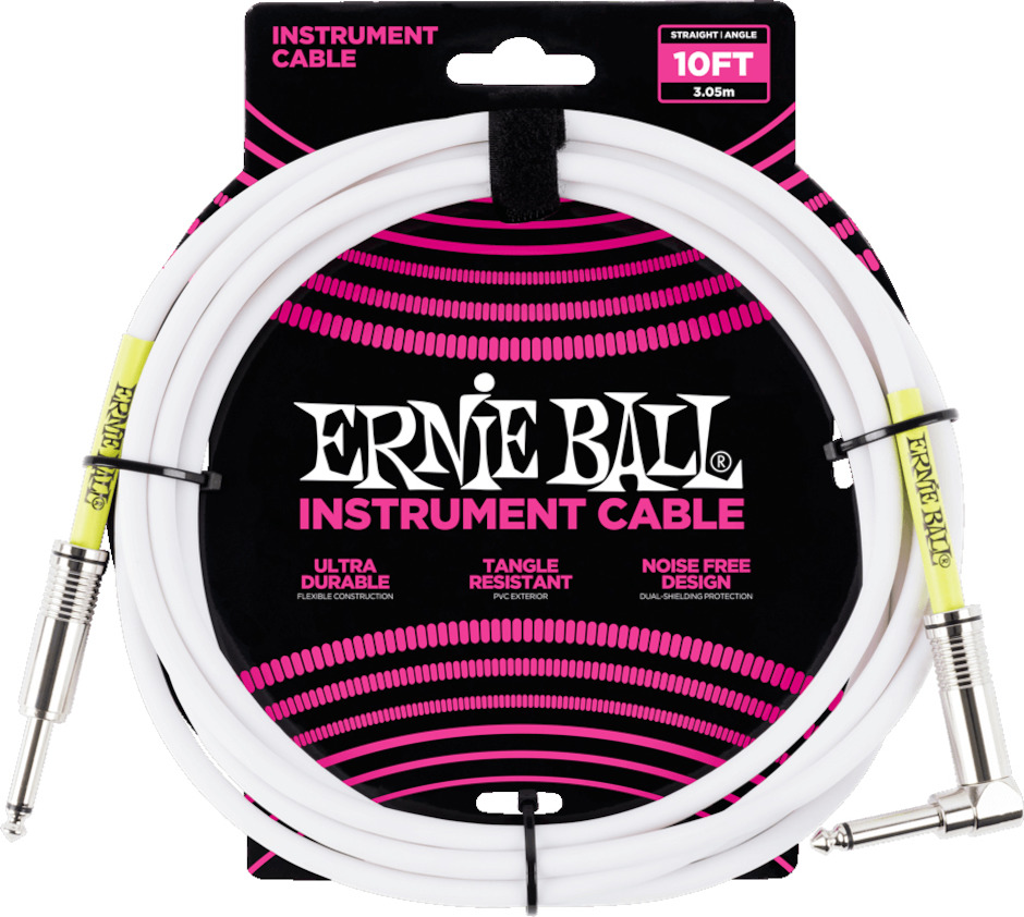 Ernie ball EB-6049 3m instrumenttikaapeli, valkoinen Ernie ball EB-6049 3m instrumenttikaapeli, valkoinen