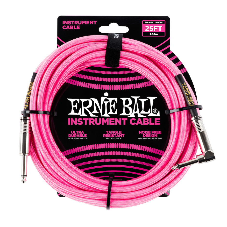 Ernie Ball EB-6065 7.5m instrumenttikaapeli, neon pinkki Ernie Ball EB-6065 7.5m instrumenttikaapeli, neon pinkki