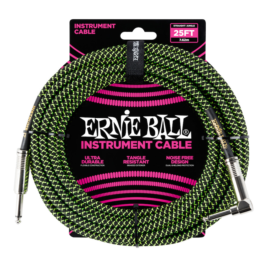 Ernie Ball EB-6082 5.4m instrumenttikaapeli, musta/vihreä Ernie Ball EB-6082 5.4m instrumenttikaapeli, musta/vihreä