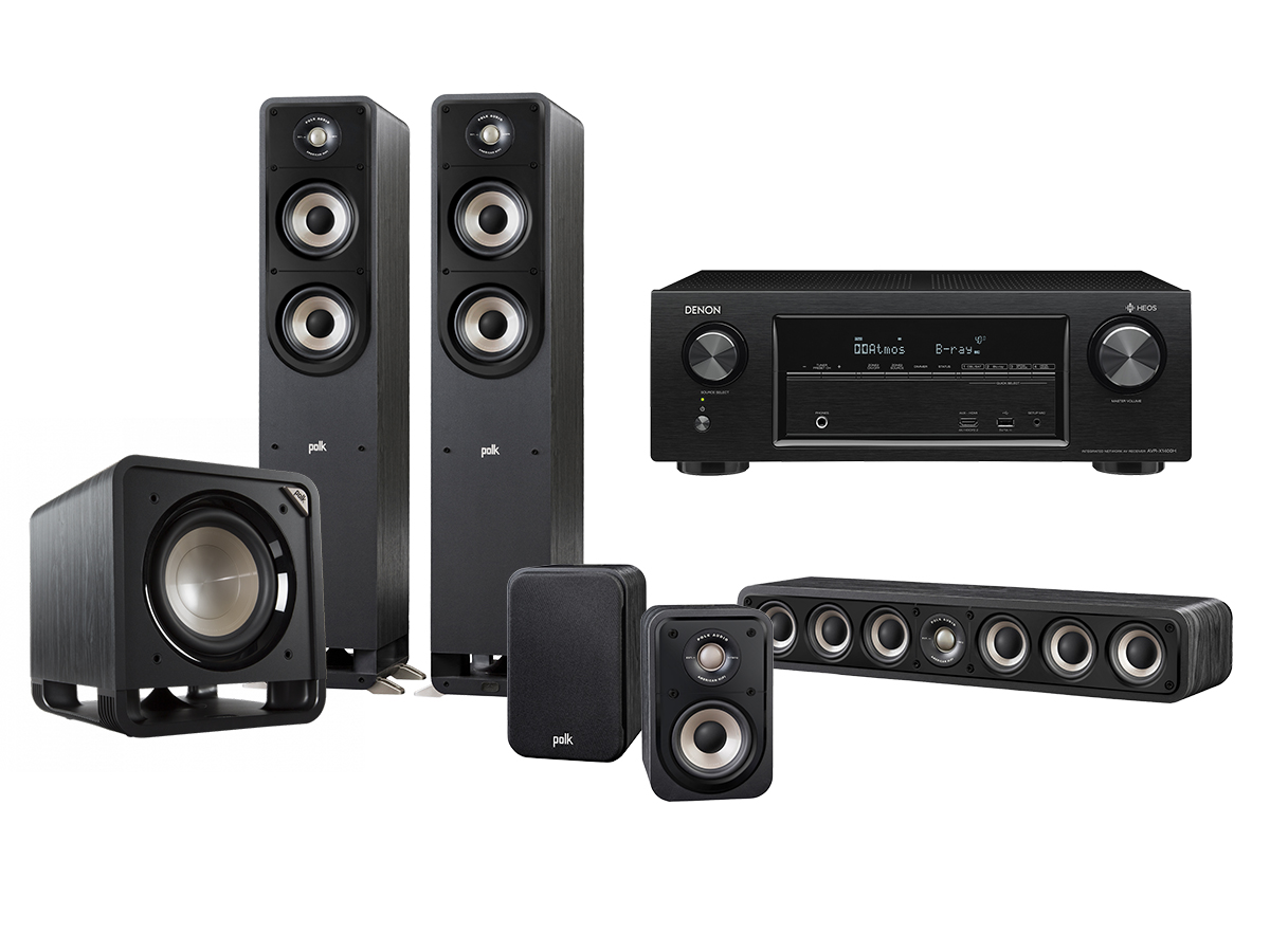 Denon AVR-X1600H + Polk Signature 5.1 paketti, musta Denon AVR-X1600H + Polk Signature 5.1 paketti, musta