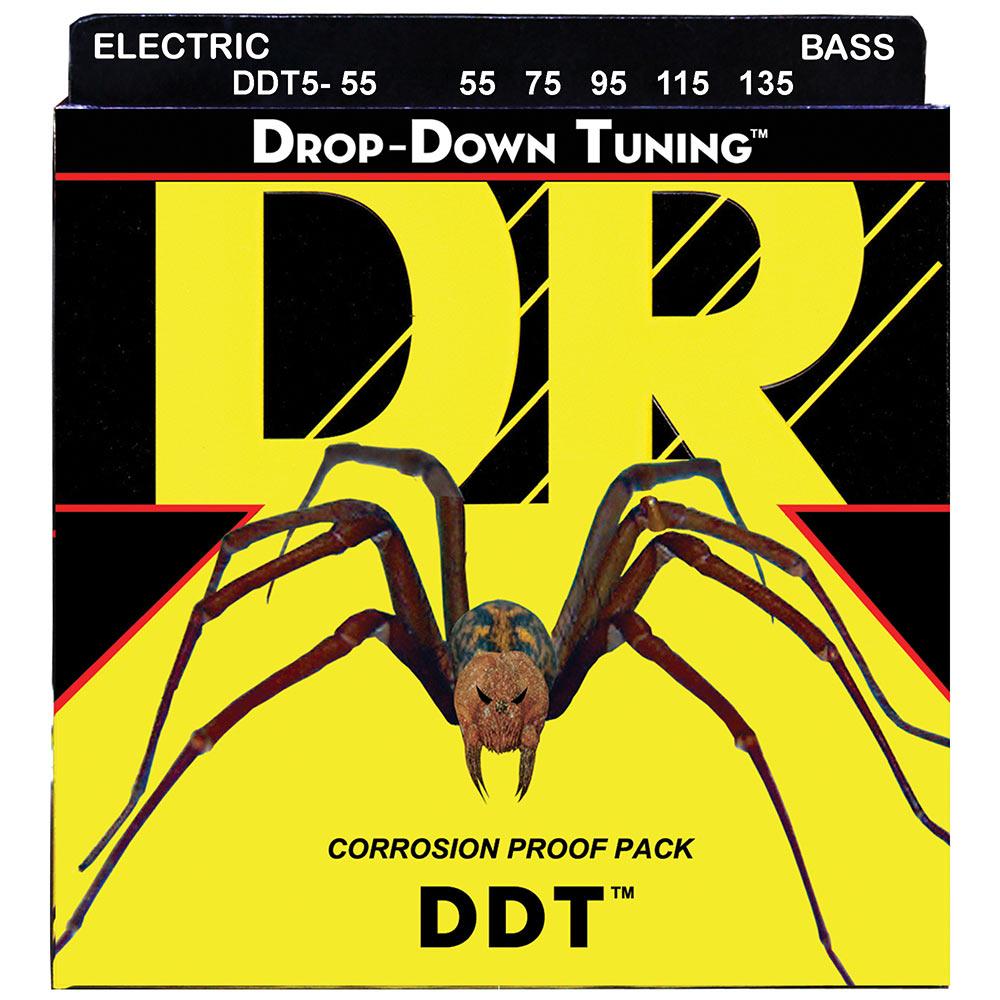 DR Strings Drop-Down Tuning DDT5-55 5-kielisen sähköbasson kielisarja, 55-135