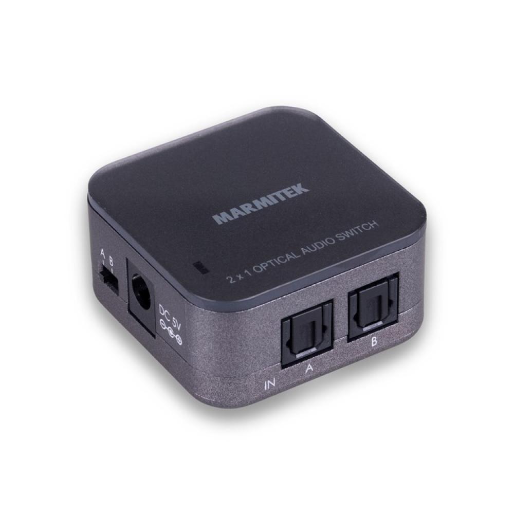 Marmitek Connect TS21E kytkin kahdelle optiselle audioliitännälle Marmitek Connect TS21E kytkin kahdelle optiselle audioliitännälle