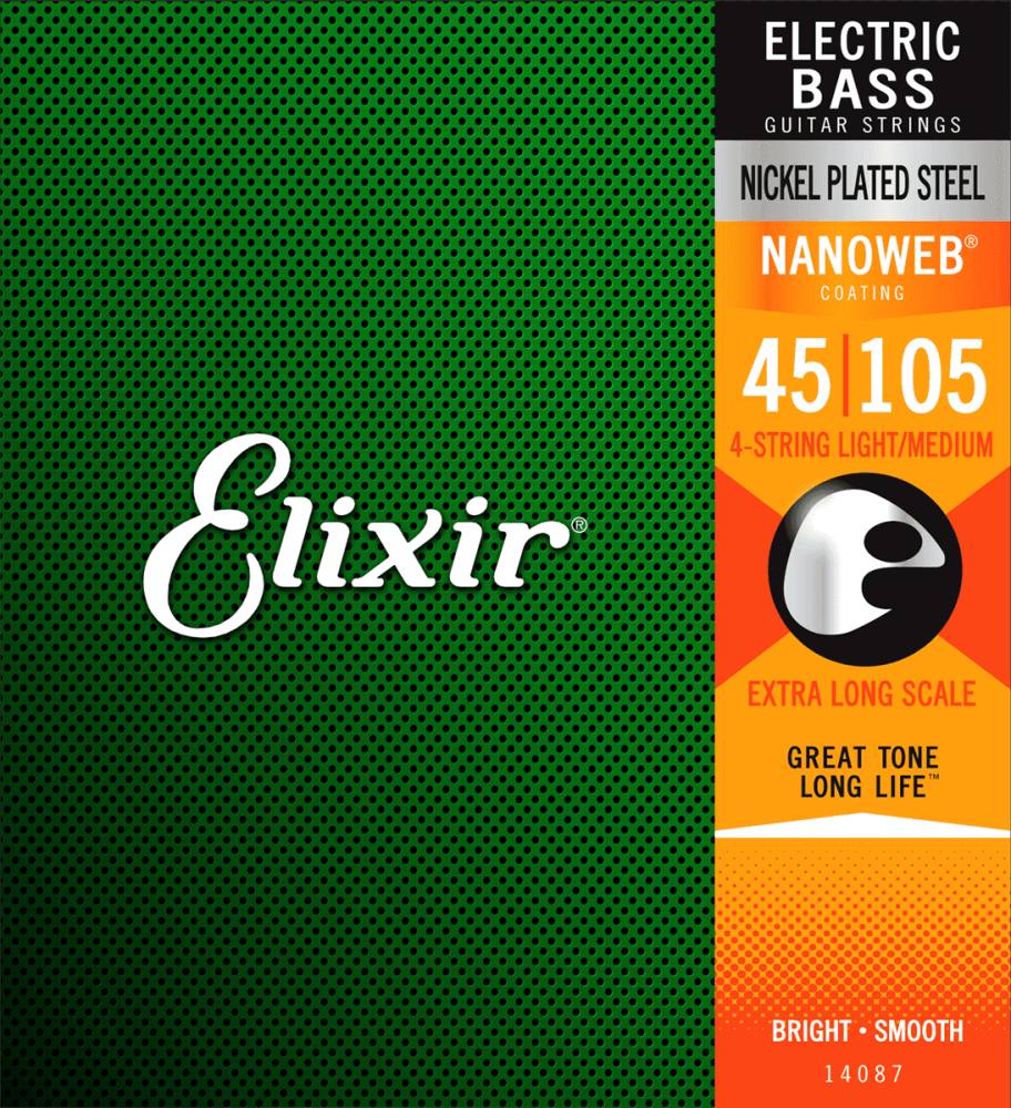 Elixir Nanoweb Medium XL skaalan basson kielisarja Elixir Nanoweb Medium XL skaalan basson kielisarja