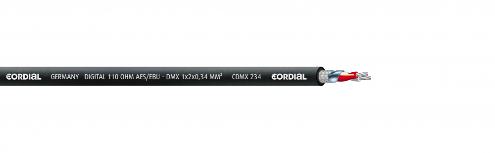 Cordial DMX/AES/EBU, DMX-kaapeli, 1x2x0,34mm², Ø6,0mm