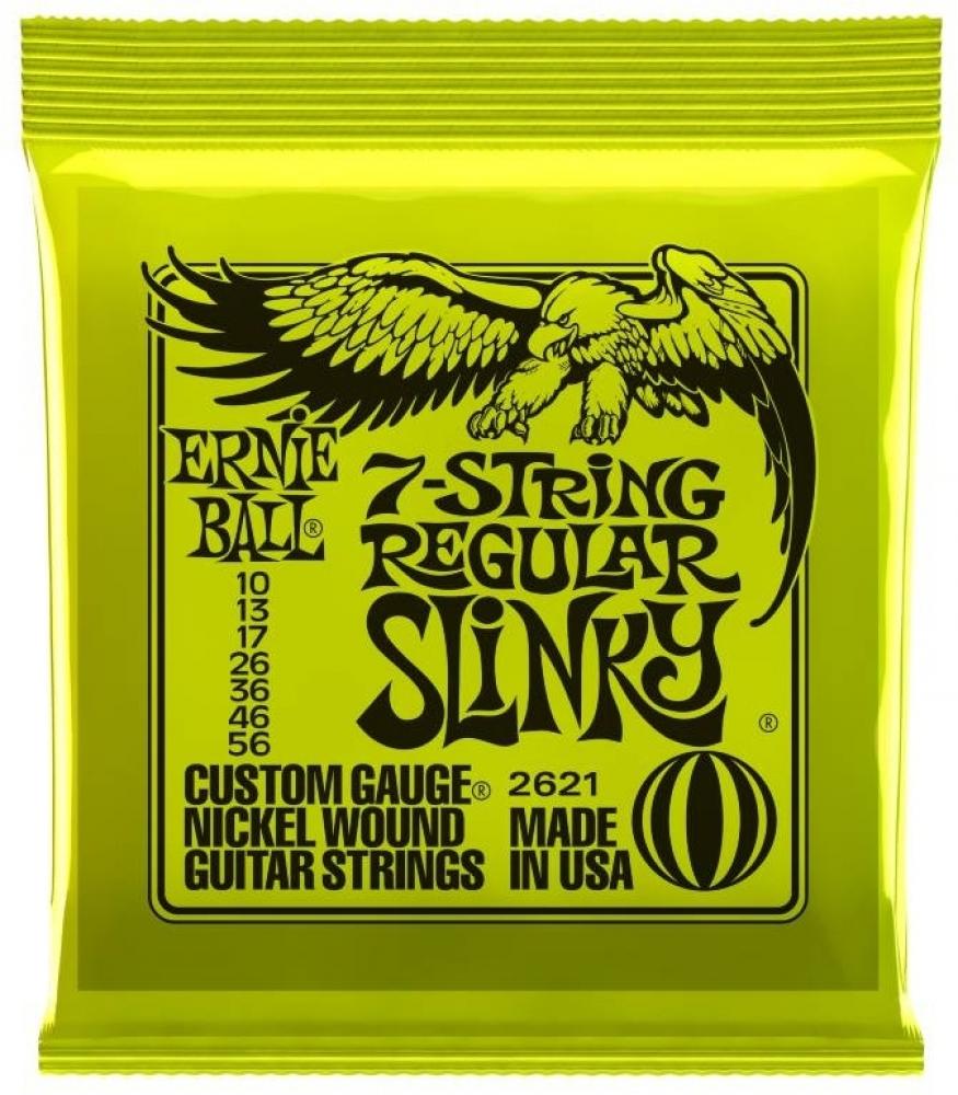 Ernie Ball 2621 7-String Regular Slinky Nickel 10-56 7-kielisen sähkökitaran kielet Ernie Ball 2621 7-String Regular Slinky Nickel 10-56 7-kielisen sähkökitaran kielet