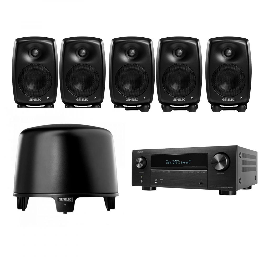 Kotiteatteripaketti Denon AVC-X3800H + Genelec G Two ja F One 5.1-kaiutinjärjestelmä, musta Kotiteatteripaketti Denon AVC-X3800H + Genelec G Two ja F One 5.1-kaiutinjärjestelmä, musta