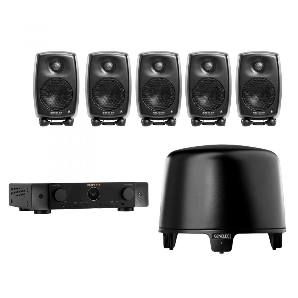 Kotiteatteripaketti Marantz Cinema 70s + Genelec G One ja F One 5.1-kaiutinjärjestelmä, musta Kotiteatteripaketti Marantz Cinema 70s + Genelec G One ja F One 5.1-kaiutinjärjestelmä, musta