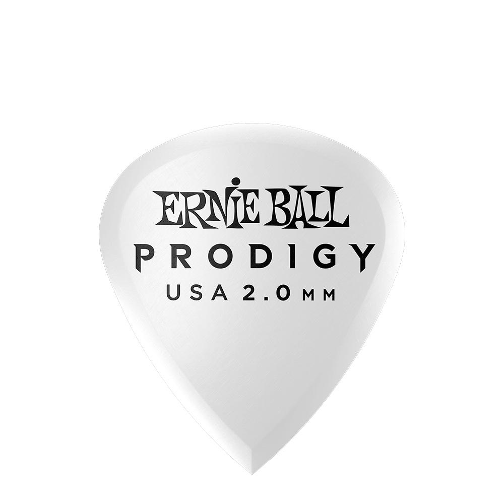 Ernie Ball EB-9203 Mini Prodigy 2,0 mm plektrat, 6 kpl valkoinen