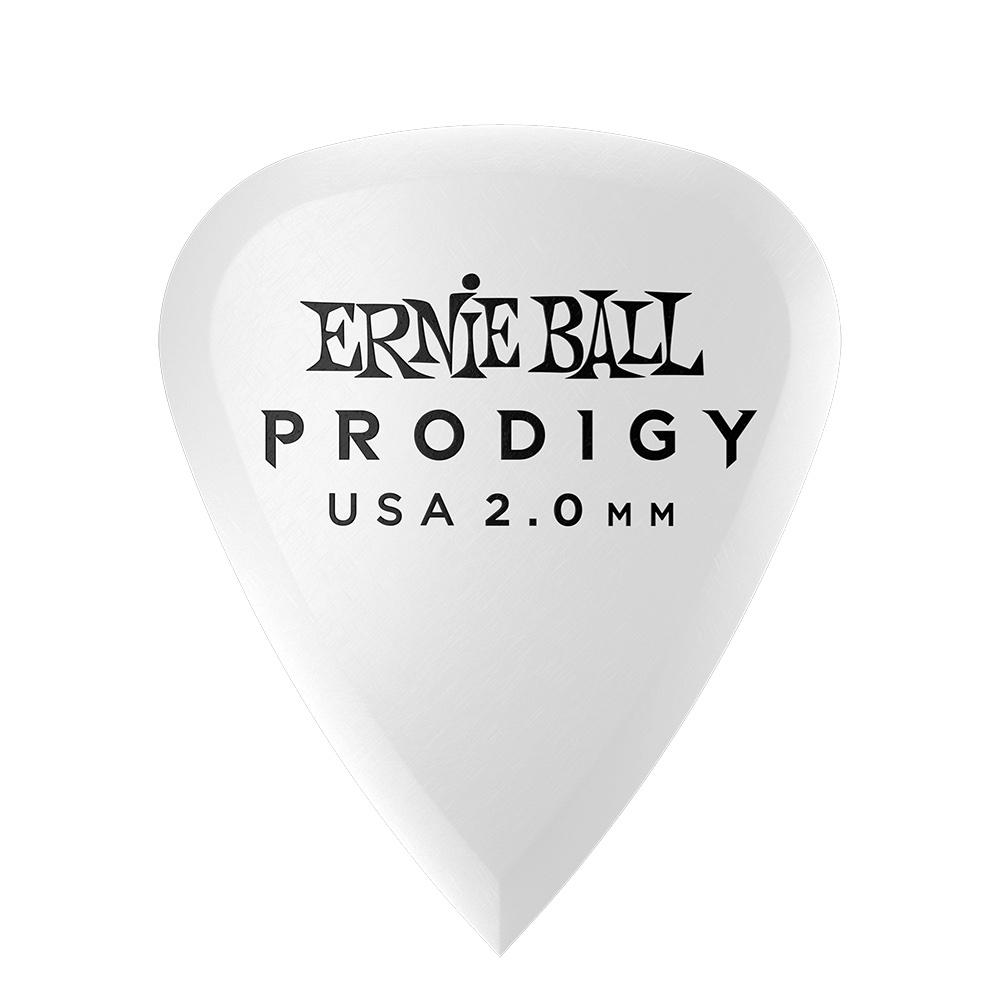 Ernie Ball EB-9202 Standard Prodigy 2.0mm 6-pack plektrat, valkoinen