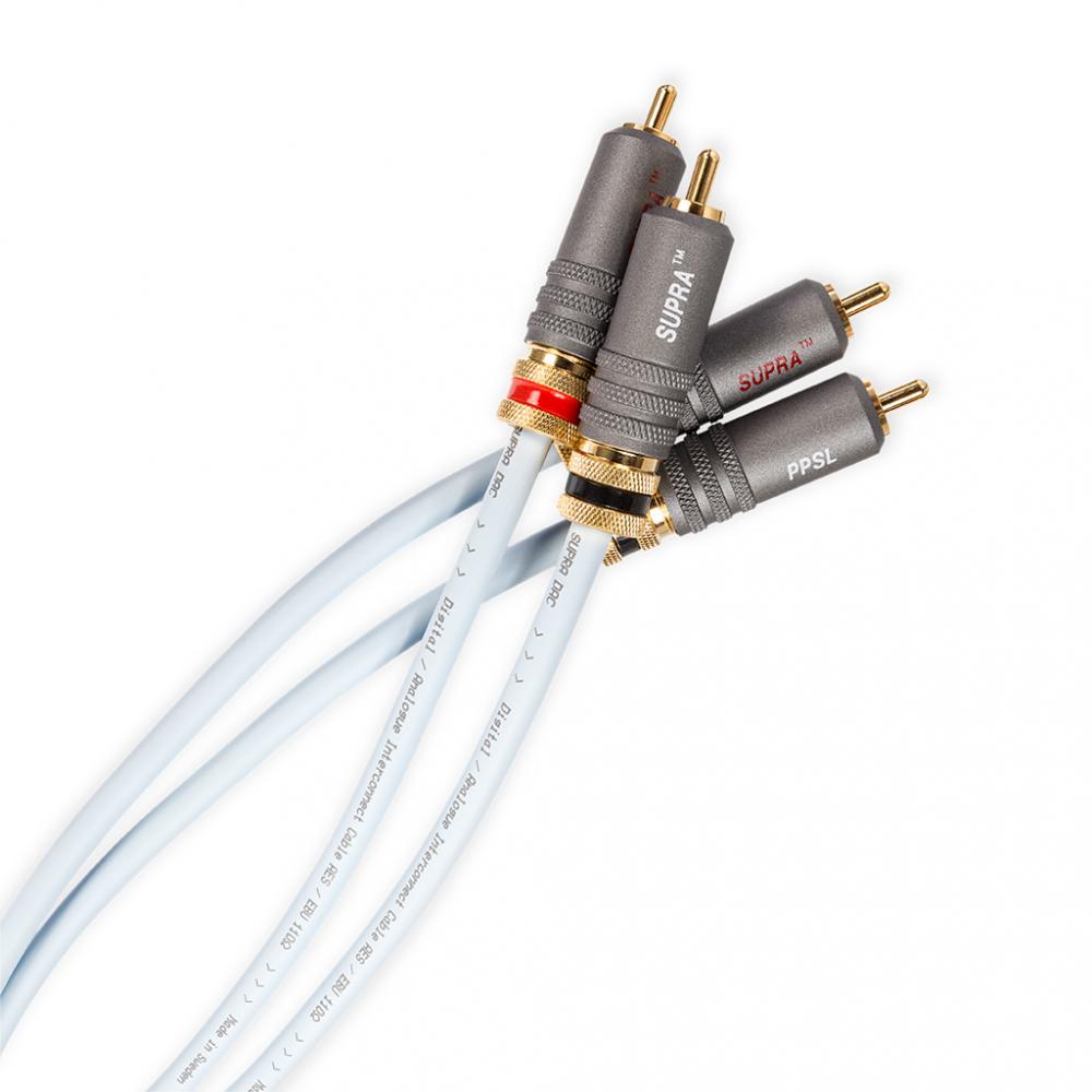 Supra DAC RCA-kaapeli, 1m sininen Supra DAC RCA-kaapeli, 1m sininen