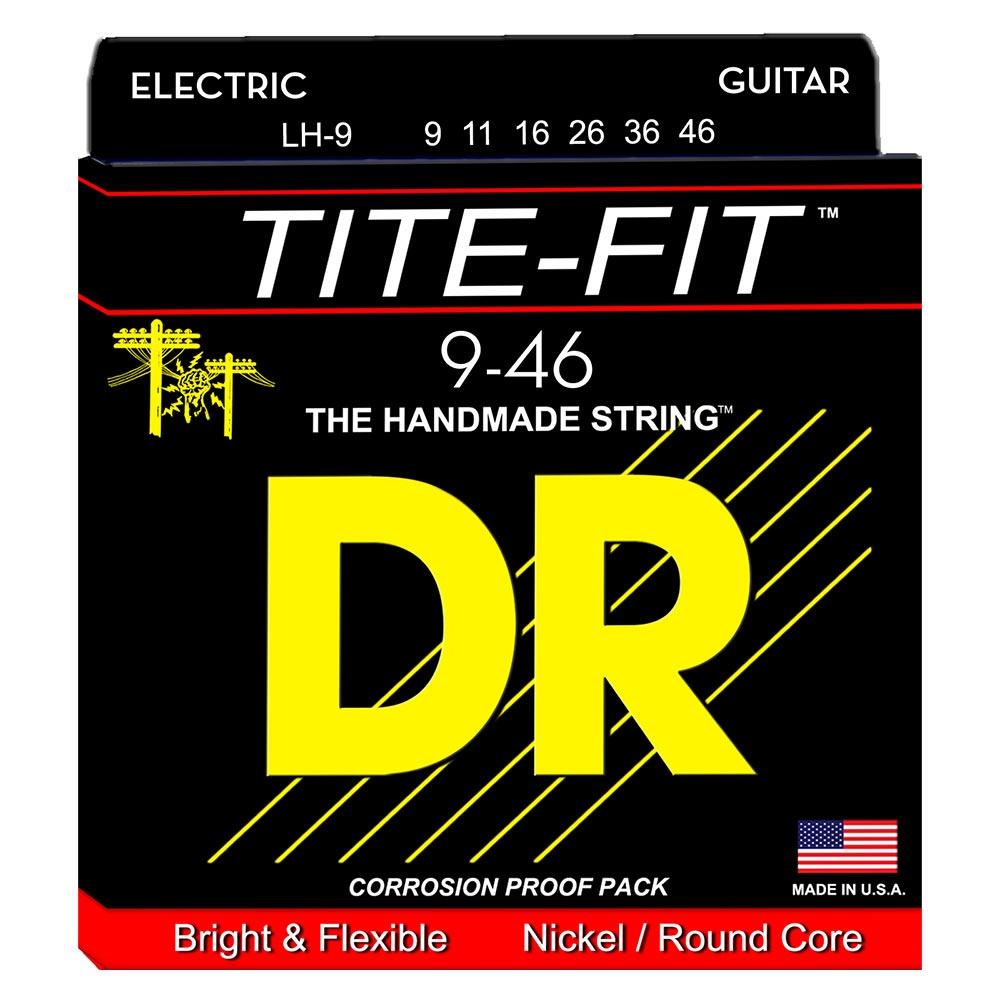 DR Strings Tite-Fit LH-9 sähkökitaran kielisarja, 09-46 DR Strings Tite-Fit LH-9 sähkökitaran kielisarja, 09-46