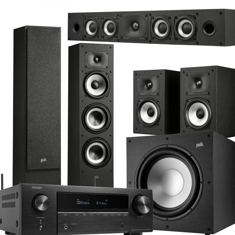 Kotiteatteripaketti Denon AVR-X1800H + Polk Monitor XT 5.1 kaiutinsarja, large Kotiteatteripaketti Denon AVR-X1800H + Polk Monitor XT 5.1 kaiutinsarja, large