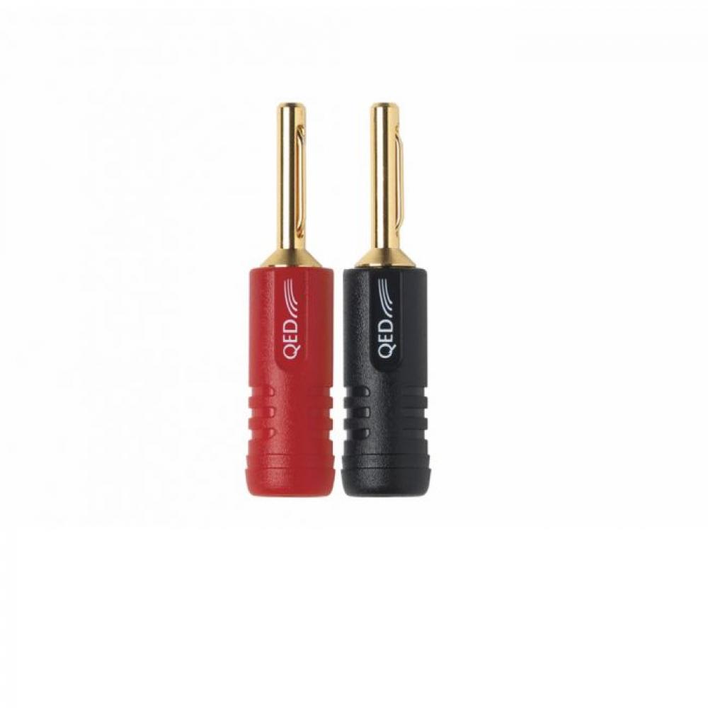 QED Screwloc ABS 4mm Plug 2RED 2BLK QED Screwloc ABS 4mm Plug 2RED 2BLK