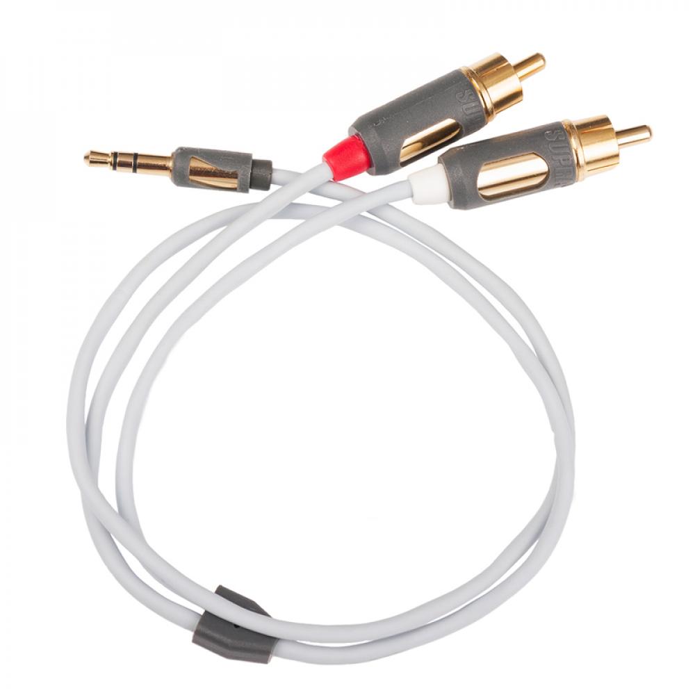 Supra Miniplug - RCA johto, 2 m Supra Miniplug - RCA johto, 2 m