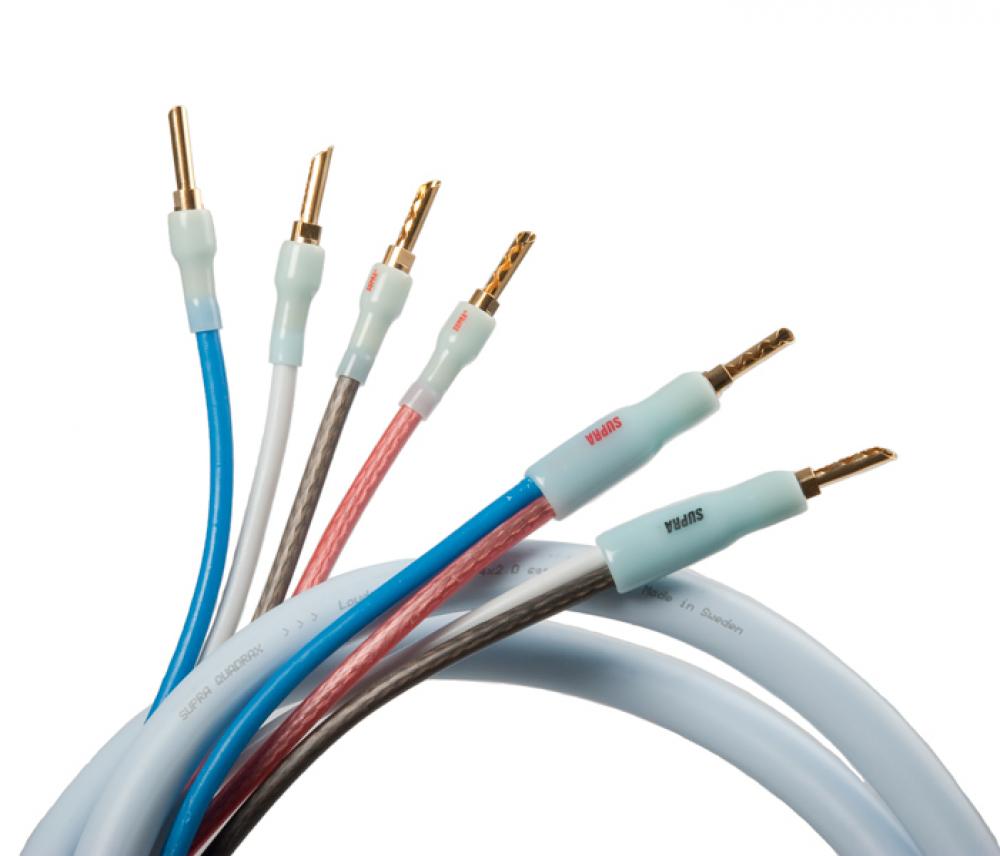 Supra Quadrax 4x2.0mm2 Bi-Wire kaiutinkaapelit, 2x2m Supra Quadrax 4x2.0mm2 Bi-Wire kaiutinkaapelit, 2x2m