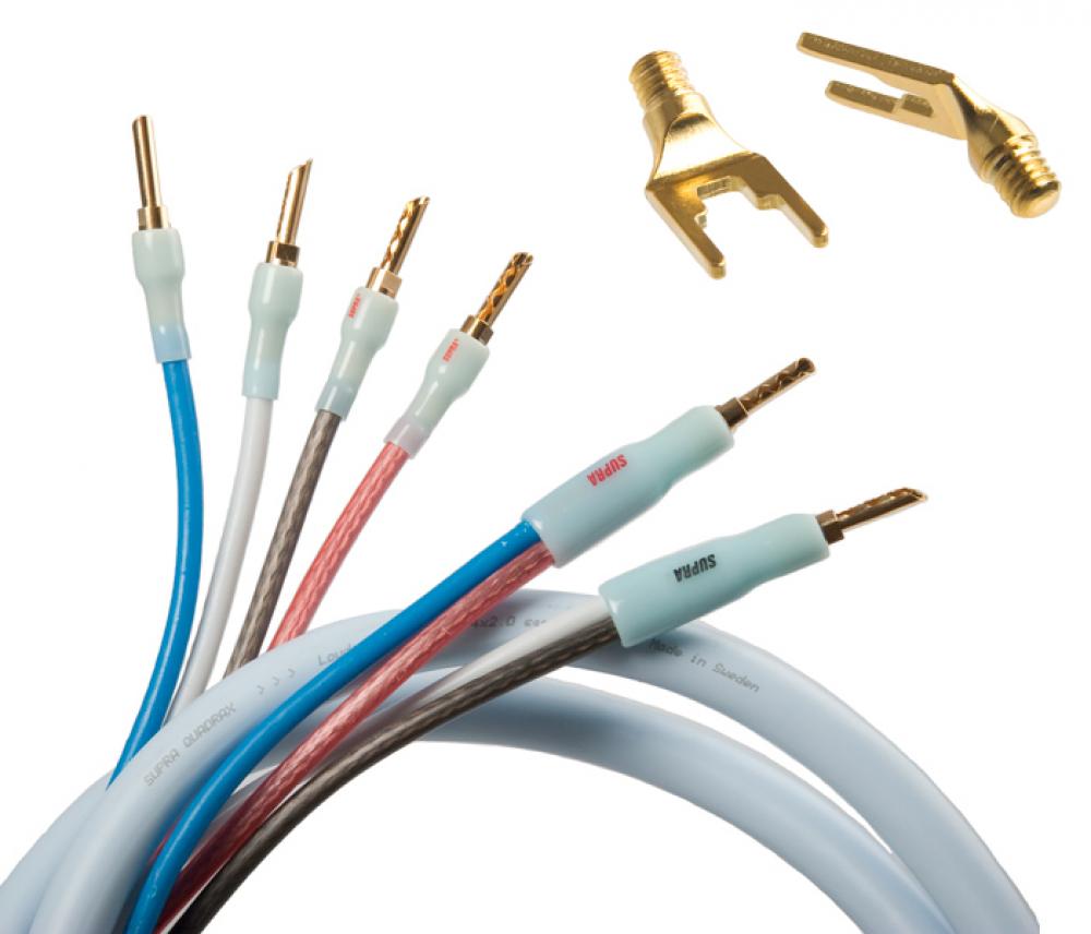 Supra Quadrax 4x2.0mm2 Bi-Wire kaiutinkaapelit, 2x3m Supra Quadrax 4x2.0mm2 Bi-Wire kaiutinkaapelit, 2x3m