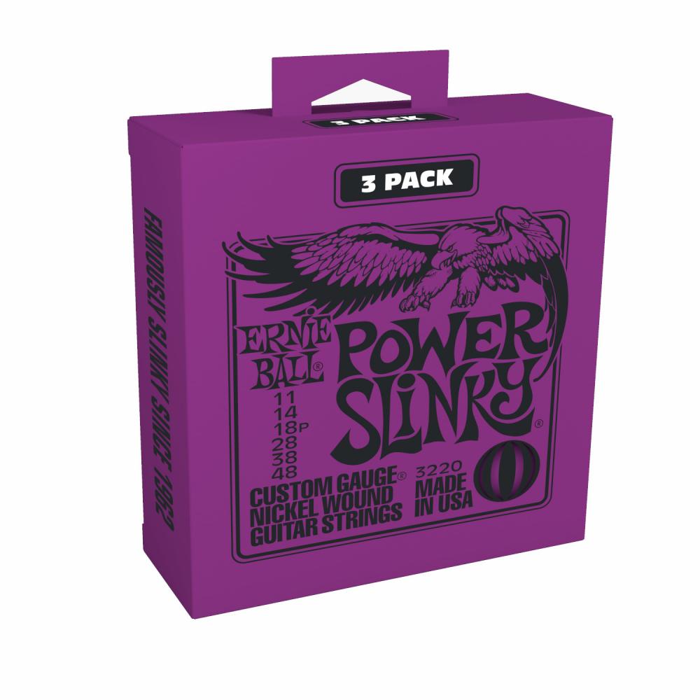 Ernie Ball EB-3220 3-pack Power Slinky sähkökitaran kielisetti Ernie Ball EB-3220 3-pack Power Slinky sähkökitaran kielisetti