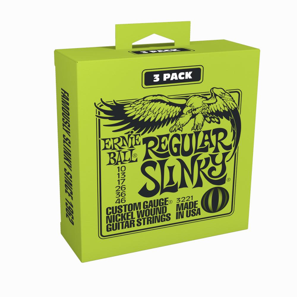 Ernie Ball EB-3221 3-pack Regular Slinky sähkökitaran kielisetti Ernie Ball EB-3221 3-pack Regular Slinky sähkökitaran kielisetti