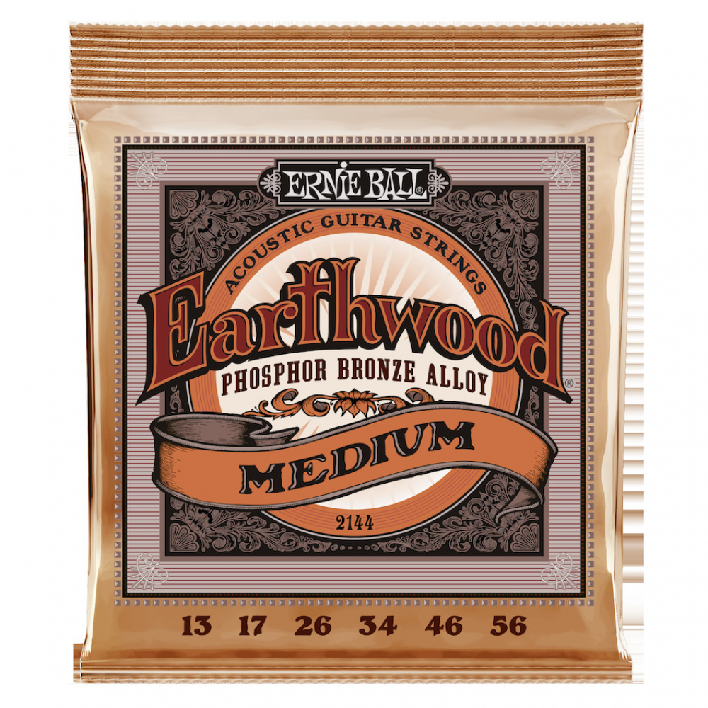 Ernie Ball EB-2144 Earthwood Phosphor Bronze Medium akustisen kitaran kielisarja Ernie Ball EB-2144 Earthwood Phosphor Bronze Medium akustisen kitaran kielisarja