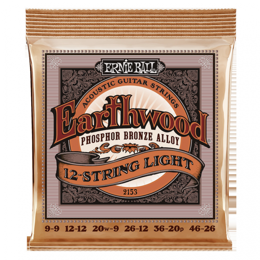 Ernie Ball EB-2153 Earthwood Phosphor Bronze 12-str Light akustisen kitaran kielisarja