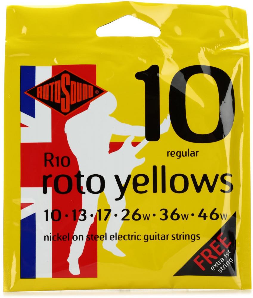 Rotosound R10-7 Roto Yellows 010-046 sähkökitaran kielisarja 7-kieliseen Rotosound R10-7 Roto Yellows 010-046 sähkökitaran kielisarja 7-kieliseen