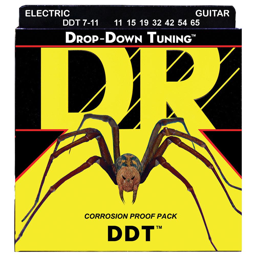 DR Strings Drop-Down Tuning DDT7-11 7-kielisen sähkökitaran kielisarja, 11-65