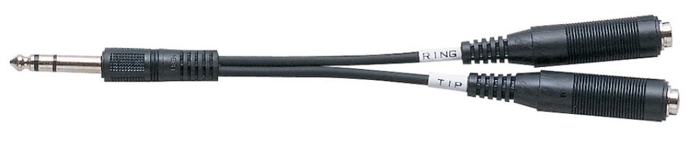 AMP CYC-02 6,3 mm stereoplugi - 2 x 6,3 mm monoplugi Y-haara adapteri AMP CYC-02 6,3 mm stereoplugi - 2 x 6,3 mm monoplugi Y-haara adapteri