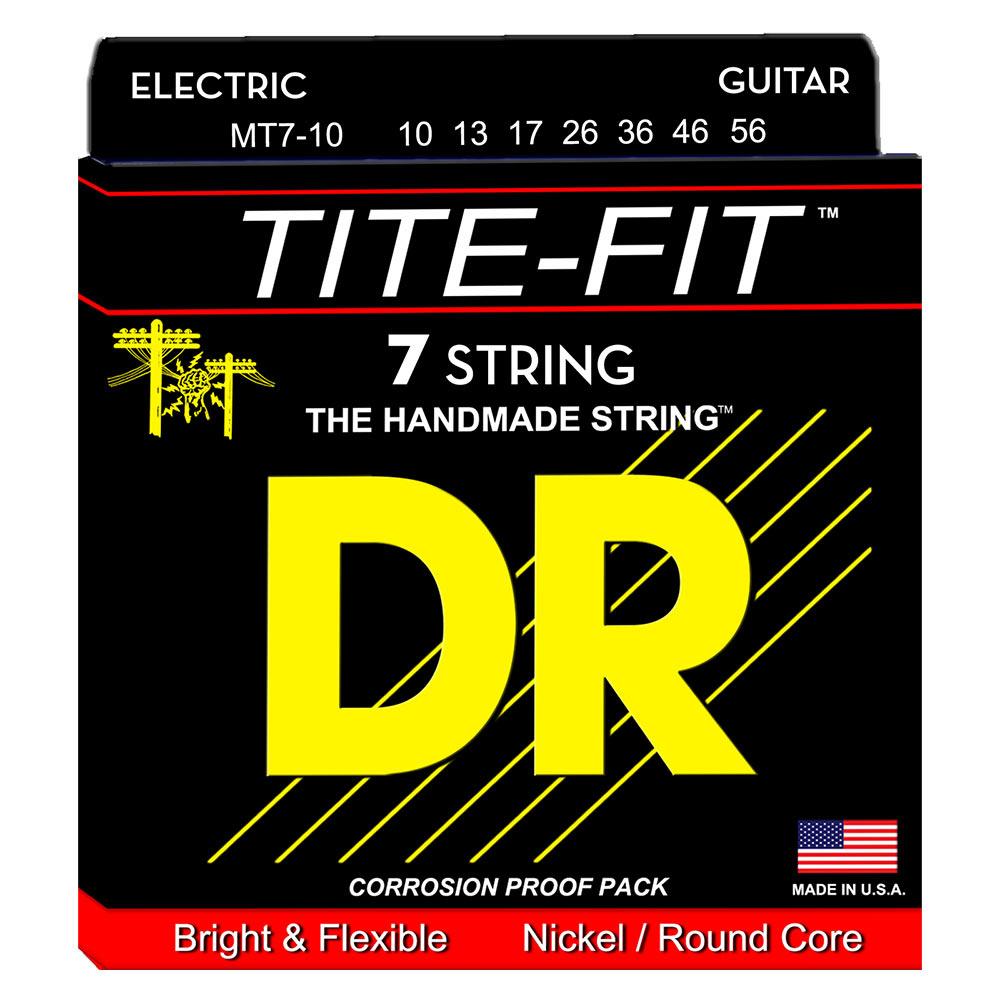 DR Strings Tite-Fit MT7-10 7-kielisen sähkökitaran kielisarja, 10-56 DR Strings Tite-Fit MT7-10 7-kielisen sähkökitaran kielisarja, 10-56
