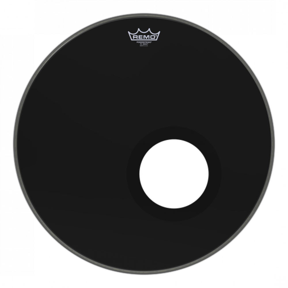 Rumpukalvo REMO 22" POWERSTROKE 3 EBONY RESONANT, etukalvo