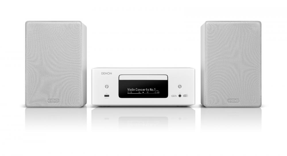 Denon CEOL N12 stereojärjestelmä SC-N10 kaiuttimilla, valkoinen Denon CEOL N12 stereojärjestelmä SC-N10 kaiuttimilla, valkoinen