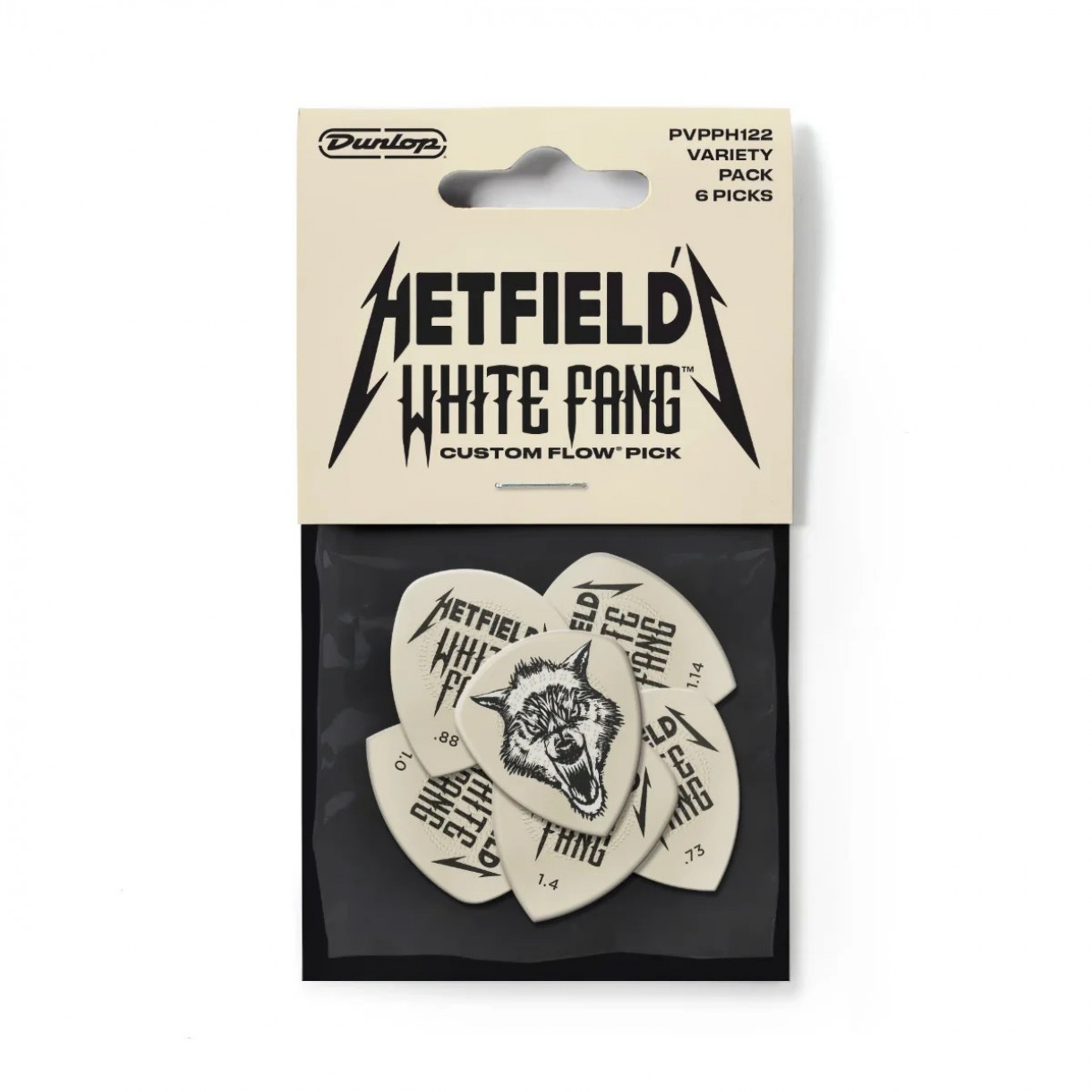 Dunlop Hetfield White Fang Variety Pack -plektralajitelma, 6 kpl