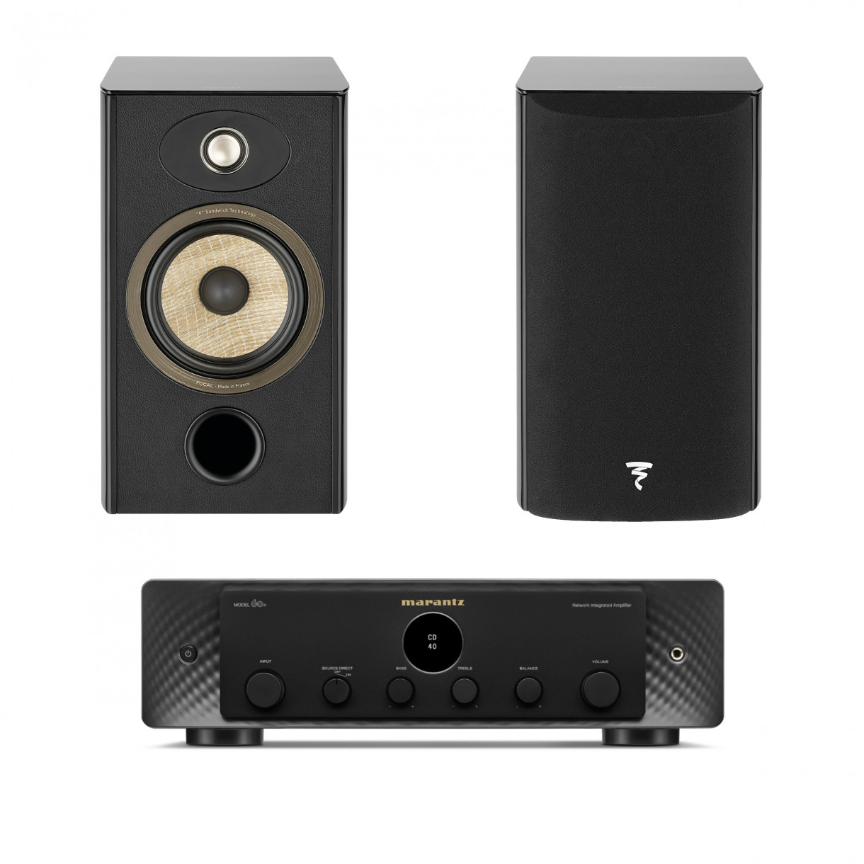 Stereopaketti Marantz MODEL 60n + Focal Aria EVO X N°1, musta