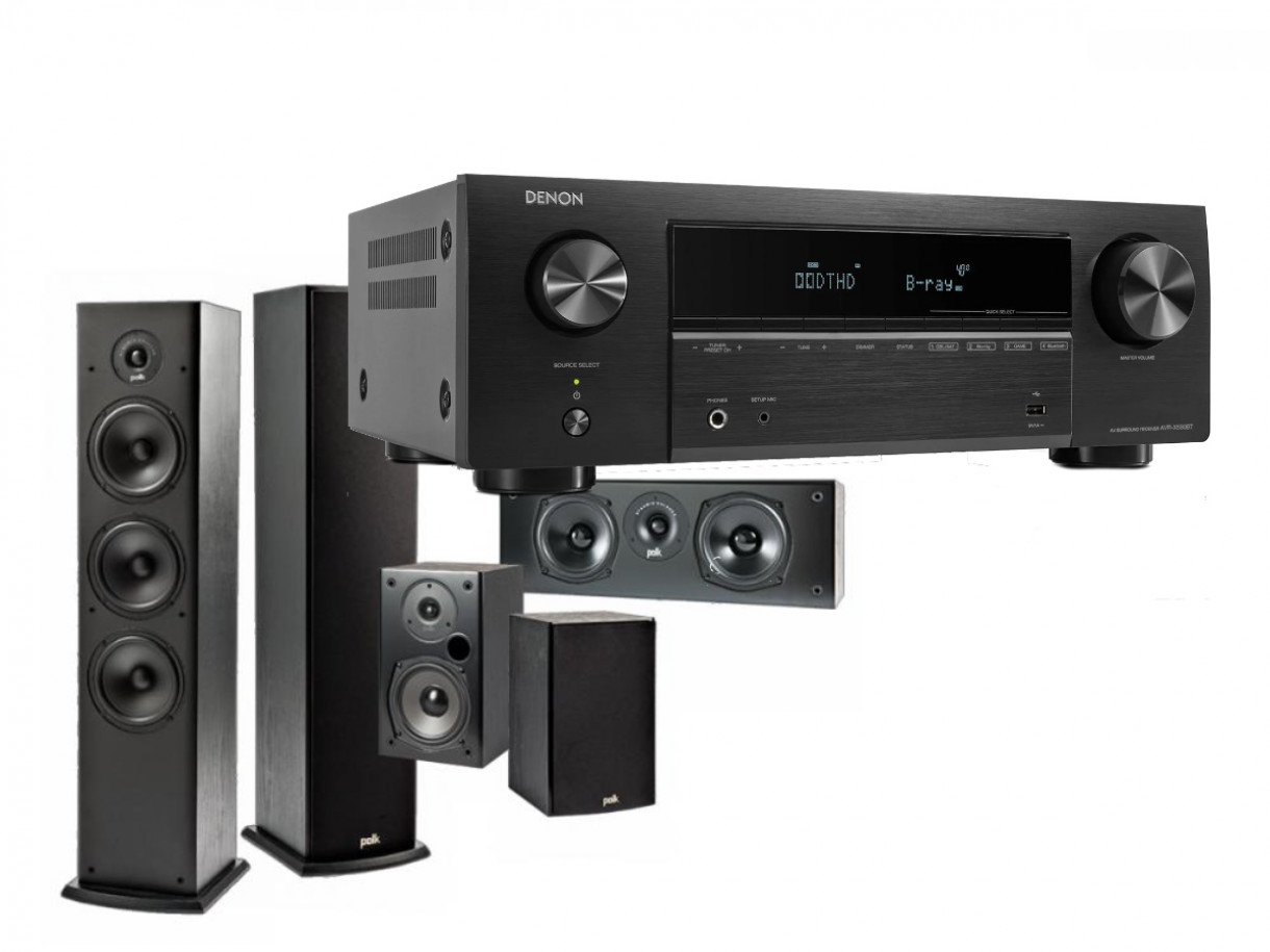 Denon AVR-X580BT + Polk Audio T 5.0 kotiteatteripaketti Denon AVR-X580BT + Polk Audio T 5.0 kotiteatteripaketti