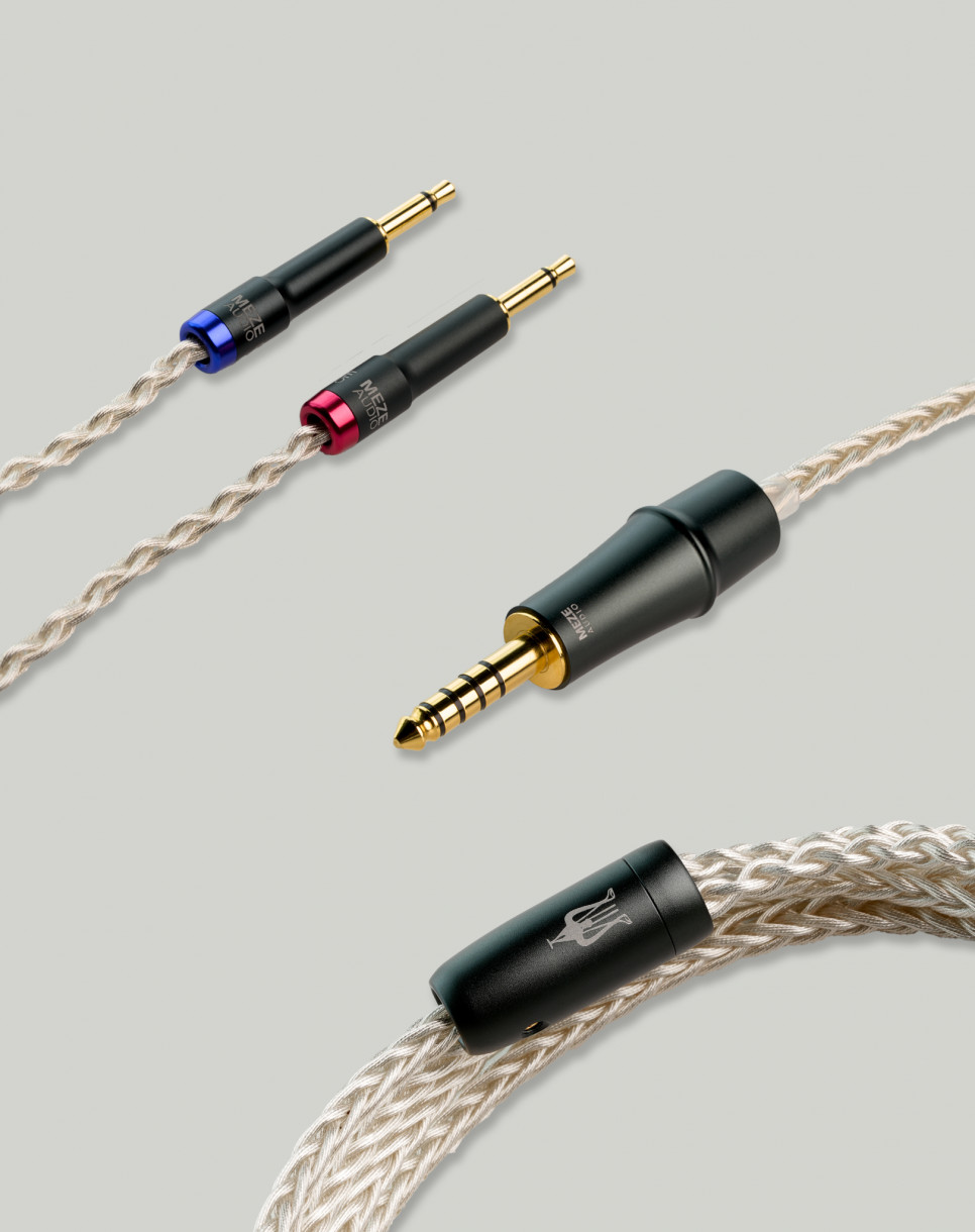 Premium mono 3.5 mm - 4.4 mm balansoitu PCUHD kuulokekaapeli, hopeoitu