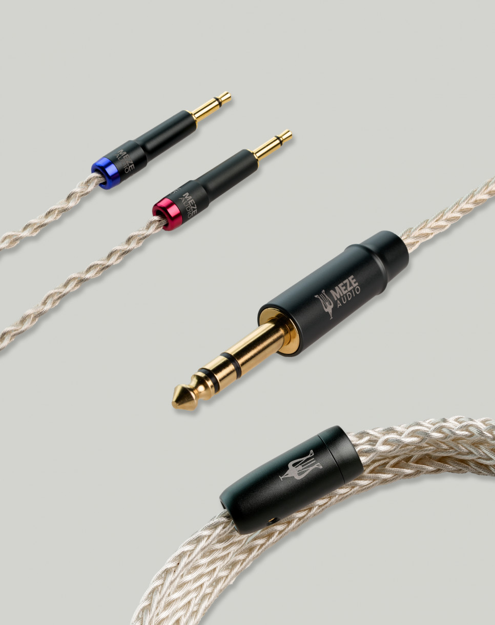 Premium mono 3.5 mm - 6.3 mm stereoplugi PCUHD kuulokekaapeli, hopeoitu Premium mono 3.5 mm - 6.3 mm stereoplugi PCUHD kuulokekaapeli, hopeoitu