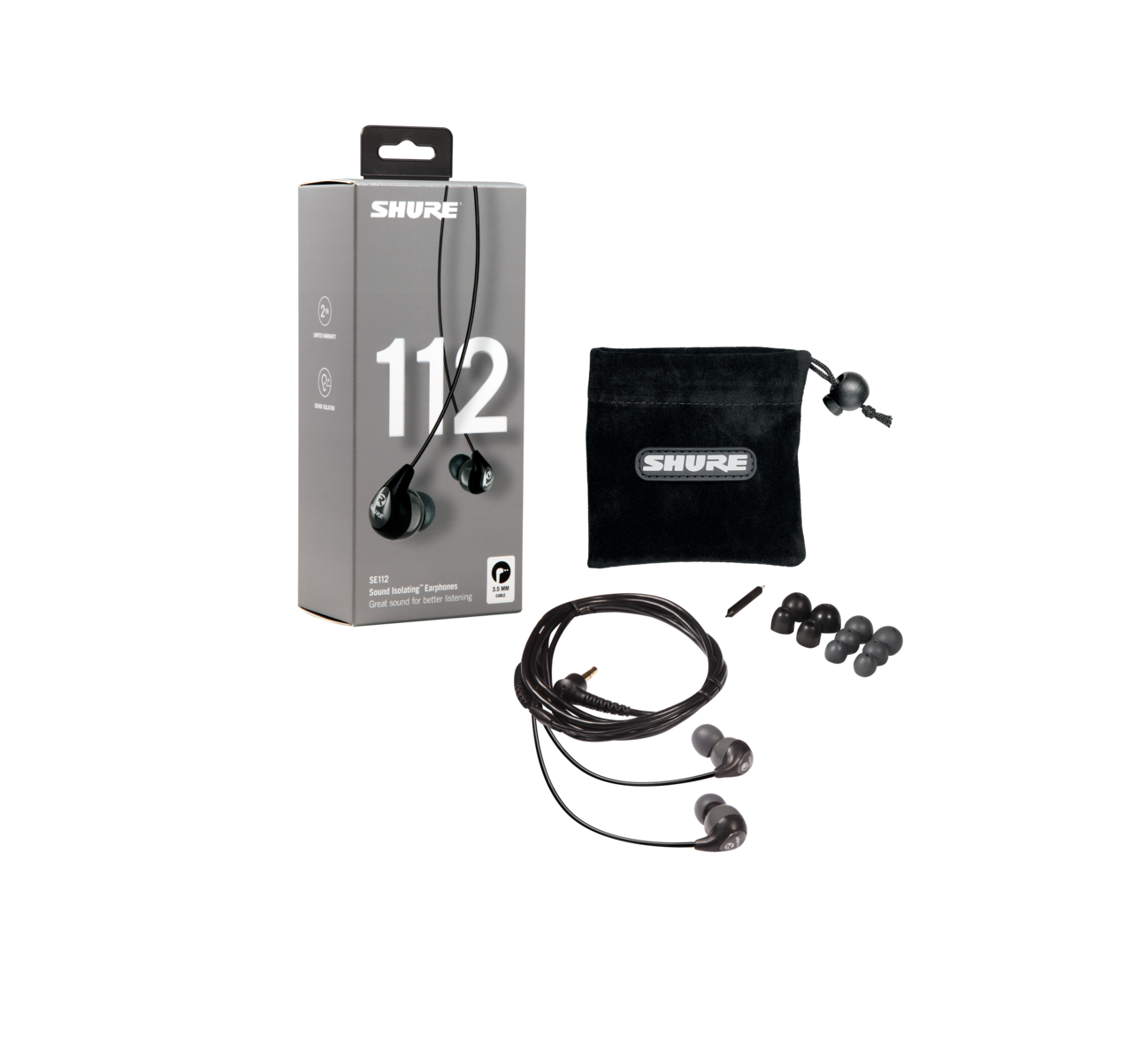 Shure SE112 nappikuulokkeet harmaa Hifi.fi