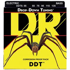 DR Strings Drop-Down Tuning DDT5-55 5-kielisen sähköbasson kielisarja, 55-135 DR Strings Drop-Down Tuning DDT5-55 5-kielisen sähköbasson kielisarja, 55-135