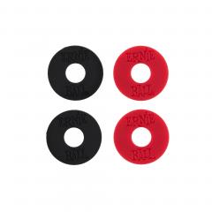Ernie Ball EB-4603 Strap Blocks, Black & Red, 4 pc