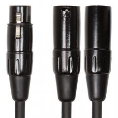 Roland RCC-YC-XF2XM Splitter/Y -kaapeli—XLR naaras – 2 x XLR uros, 15 cm.