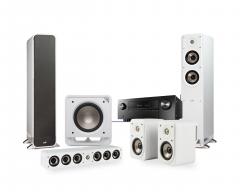 Kotiteatteripaketti Denon AVR-X2700H + Polk Signature E 5.1, valkoinen Kotiteatteripaketti Denon AVR-X2700H + Polk Signature E 5.1, valkoinen