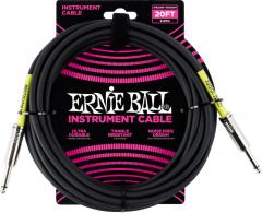 Ernie Ball EB-6046 6 m suora instrumenttikaapeli, musta