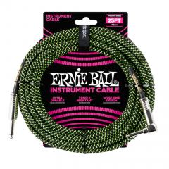 Ernie Ball EB-6066 7.5m instrumenttikaapeli, musta/vihreä