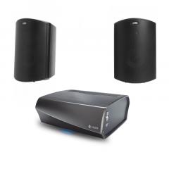 Sauna-/terassipaketti Denon HEOS AMP + Polk Audio Atrium 5, musta Sauna-/terassipaketti Denon HEOS AMP + Polk Audio Atrium 5, musta
