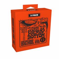 Ernie Ball EB-3215 3-pack Skinny Top Heavy Bottom sähkökitaran kielisetti